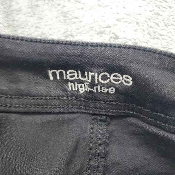 Maurices Jeans Womens M Black High Rise 3-Button Skinny Ankle Jegging Stretch - Picture 4 of 12